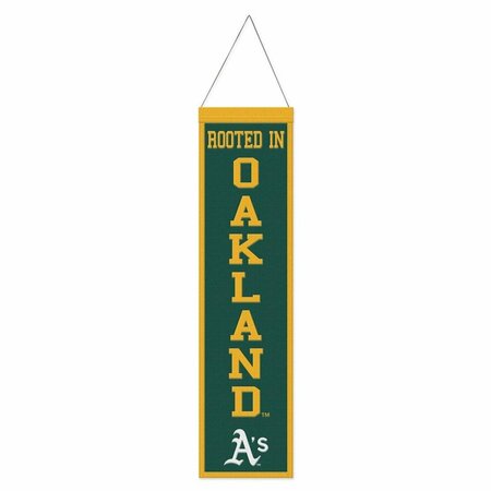 TOKENS 8 x 32 in. Oakland Athletics Banner Wool Heritage Slogan Design TO3350288